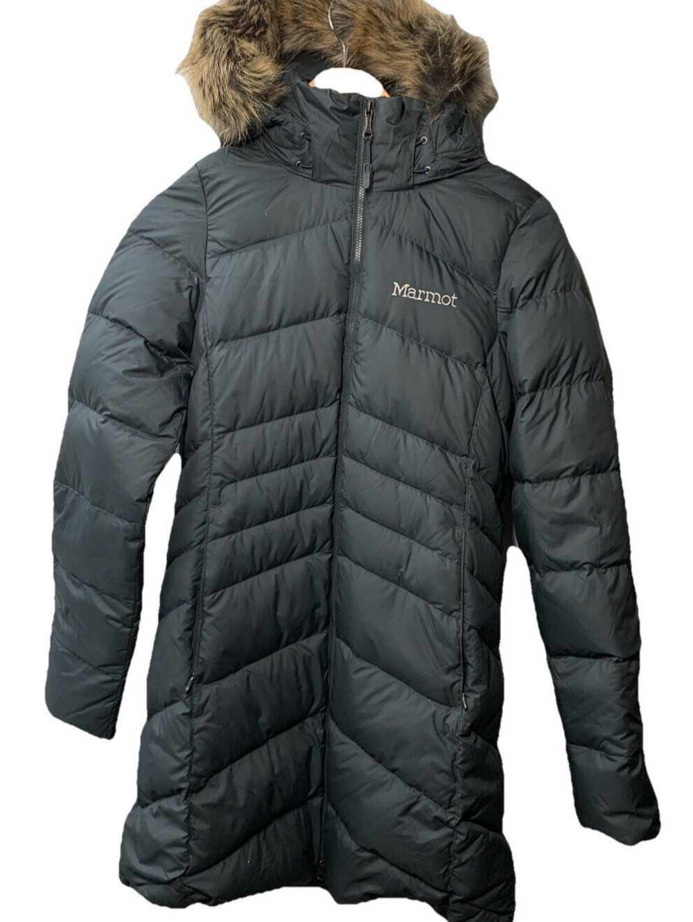 MARMOT Women's Montreal Mid-thigh Length Down Puffer Jacket 78570 Hooded Small